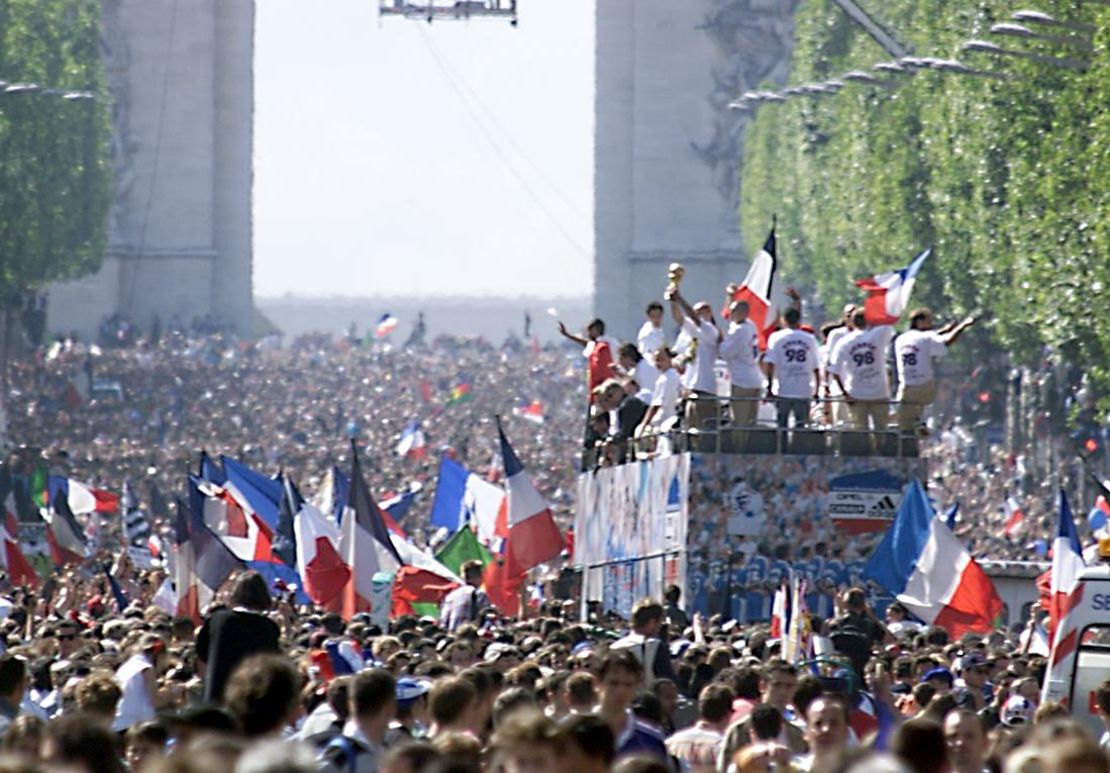 More than a million people flocked to the Champs Elysees to celebrate France's win.