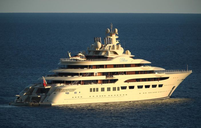 Considered the world's largest yacht by overall size, Dilbar is owned by Arsenal major shareholder  Alisher Usmanov. <a href="index.php?page=&url=http%3A%2F%2Fwww.beautifullife.info%2Fautomotive-design%2Fworlds-top-10-most-expensive-luxury-yachts%2F" target="_blank" target="_blank">Named after the owner's mother</a>, the 156-meter superyacht boasts two helipads and has a top speed of 22.5 knots. <br />