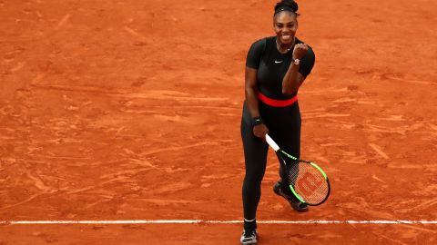 Serena Williams was all smiles after her French Open win Saturday. 