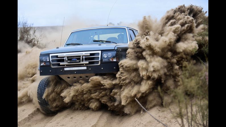 A racer hits a silt bed during prerunning for the 50th Baja 500 on Wednesday, May 30 in Colonet, Mexico. 
