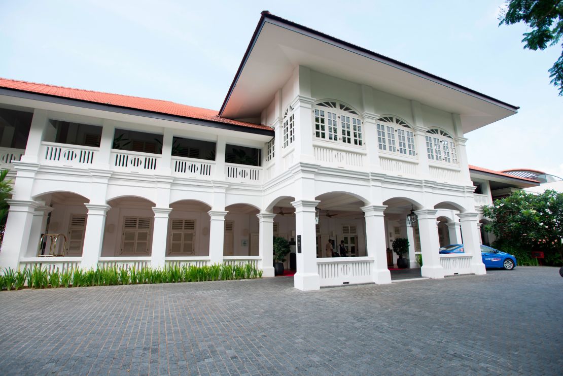 The exterior of the Capella Hotel in Singapore.