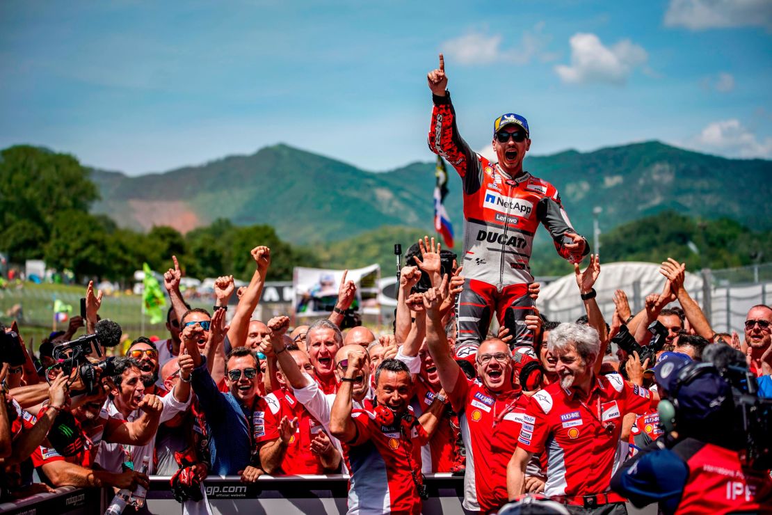 To the delight of the Ducati team.