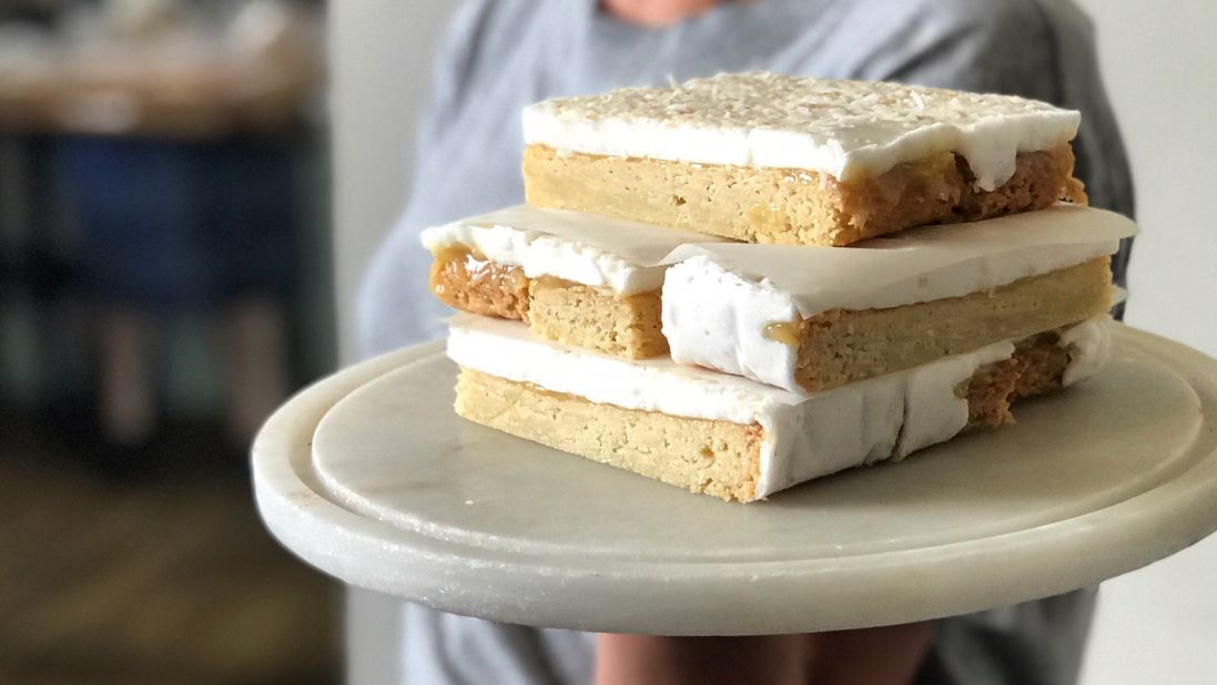 <strong>The Perc:</strong> This local cafe has two outposts, both of which are great places to get sweet treats (like this lemon and marshmallow slice, pictured) as well as a Kiwi-approved flat white.