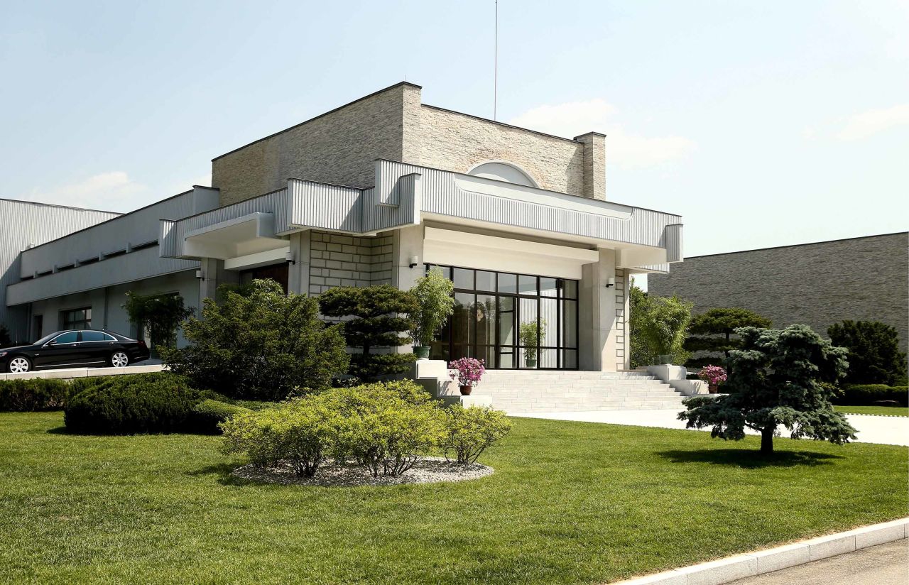 An exterior view of a residence where Kim Jong Un met Sergey Lavrov last week.