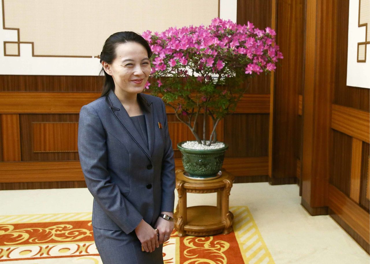Kim Jong Un's sister, Kim Yo Jong, is seen at the Pavilion of 100 Flowers during the meeting between Lavrov and Kim.