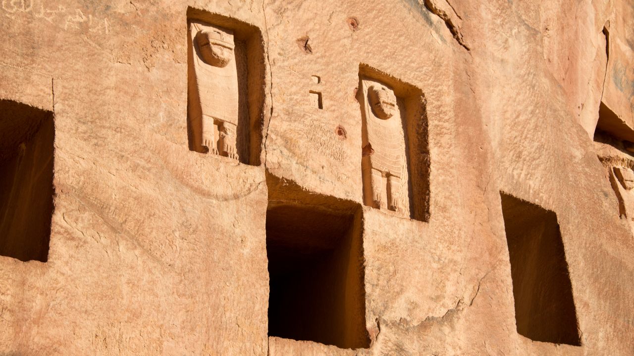 The lion carvings above these tombs near ancient Dedan indicate that high status people were buried here.