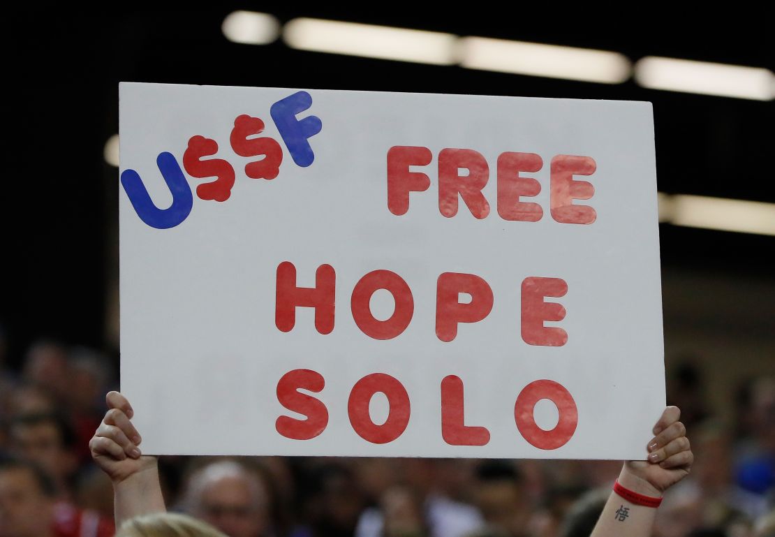  A sign seen prior to the match between the United States and the Netherlands at the Georgia Dome on September 18, 2016. 