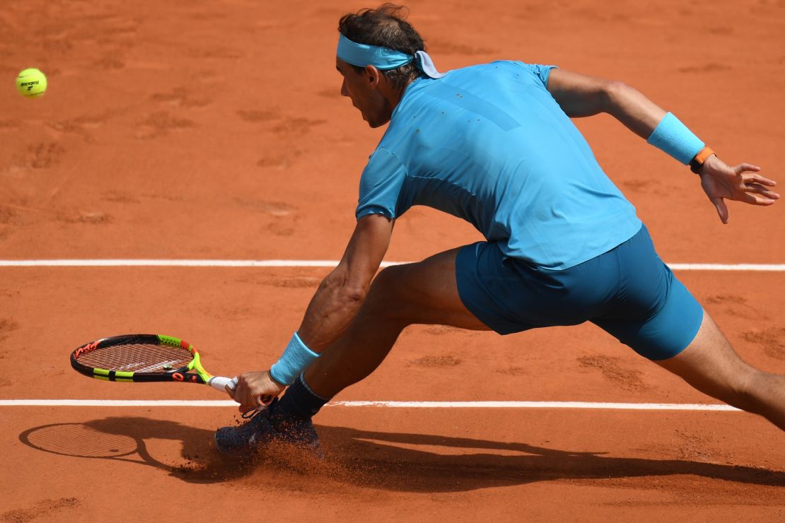 Rafael Nadal moved into the quarterfinals at the French Open on Monday. 