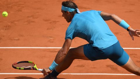 Rafael Nadal moved into the quarterfinals at the French Open on Monday.