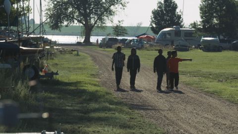 Scouts outside the campsite in Longmont, Colorado