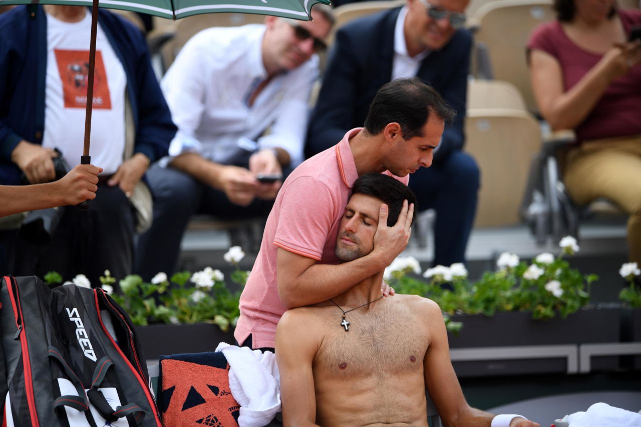 Djokovic received a medical timeout after the first set and lost the second in a tiebreak. 