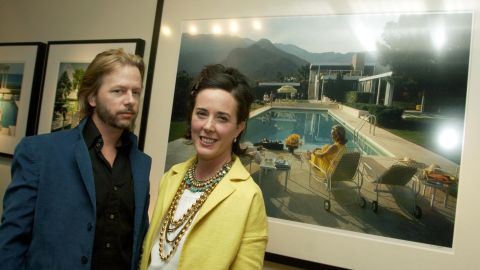 Comedian David Spade and designer Kate Spade attend a gallery exhibition of photographer Slim Aarons' work curated by Kate Spade on February 16, 2006 in Los Angeles, California.  