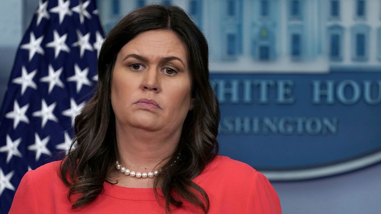 WASHINGTON, DC - JUNE 05:  White House Press Secretary Sarah Sanders listens during a White House daily news briefing at the James Brady Press Briefing Room of the White House June 5, 2018 in Washington, DC. Sanders held a daily briefing to answer questions from members of the White House Press Corps.  (Photo by Alex Wong/Getty Images)