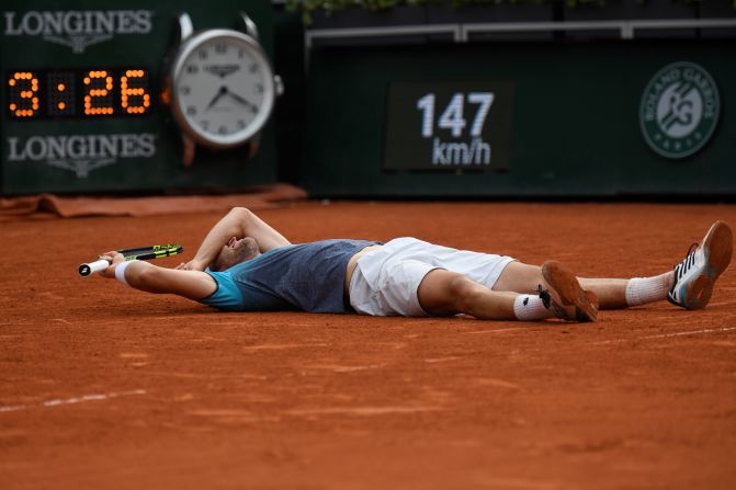 Marco Cecchinato pulled off a huge upset by beating Novak Djokovic in four sets. 