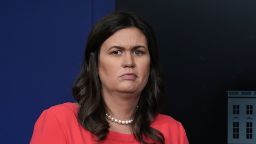WASHINGTON, DC - JUNE 05:  White House Press Secretary Sarah Sanders listens during a White House daily news briefing at the James Brady Press Briefing Room of the White House June 5, 2018 in Washington, DC. Sanders held a daily briefing to answer questions from members of the White House Press Corps.  (Photo by Alex Wong/Getty Images)