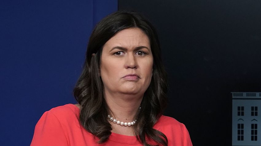 WASHINGTON, DC - JUNE 05: White House Press Secretary Sarah Sanders listens during a White House daily news briefing at the James Brady Press Briefing Room of the White House June 5, 2018 in Washington, DC. Sanders held a daily briefing to answer questions from members of the White House Press Corps. (Photo by Alex Wong/Getty Images)