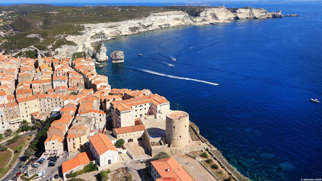 The town is separated from the Italian island of Sardinia by the Strait of Bonifacio.