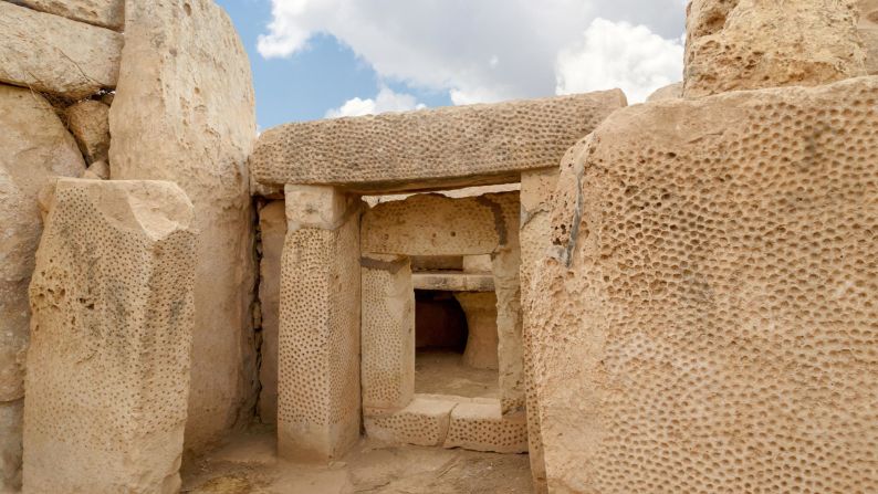 The Megalithic Temples of Malta include the limestone structures of the Hagar Qim and Gnajdra Temples, near the town of Qrendi on the island's south coast. The oldest structure at Mnajdra may date back to 3600 BC.