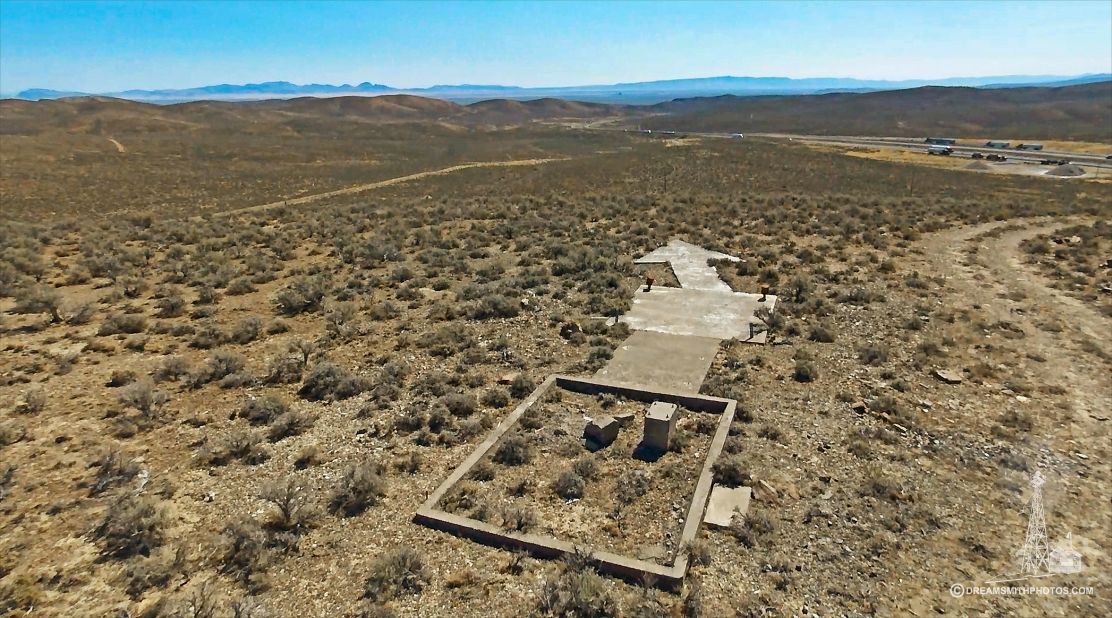 <strong>Importance of preservation: </strong>The couple are concerned to see some of the arrows have been painted. "People paint these things bright orange and it ruins them really," says Brian. <em>Pictured here: Humboldt County, Nevada on the San Francisco-Salt Lake airway</em>