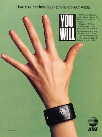A sort of "Back to the Future" reference here, predicting something wild and crazy like having a phone on your wrist. Which we now have."