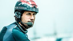 Ben Ainslie instructs crew members on board