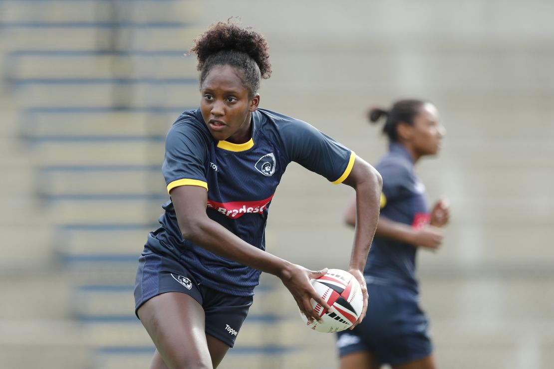 Eshyllen Coimbra Cardoso in her national Brazil colors.