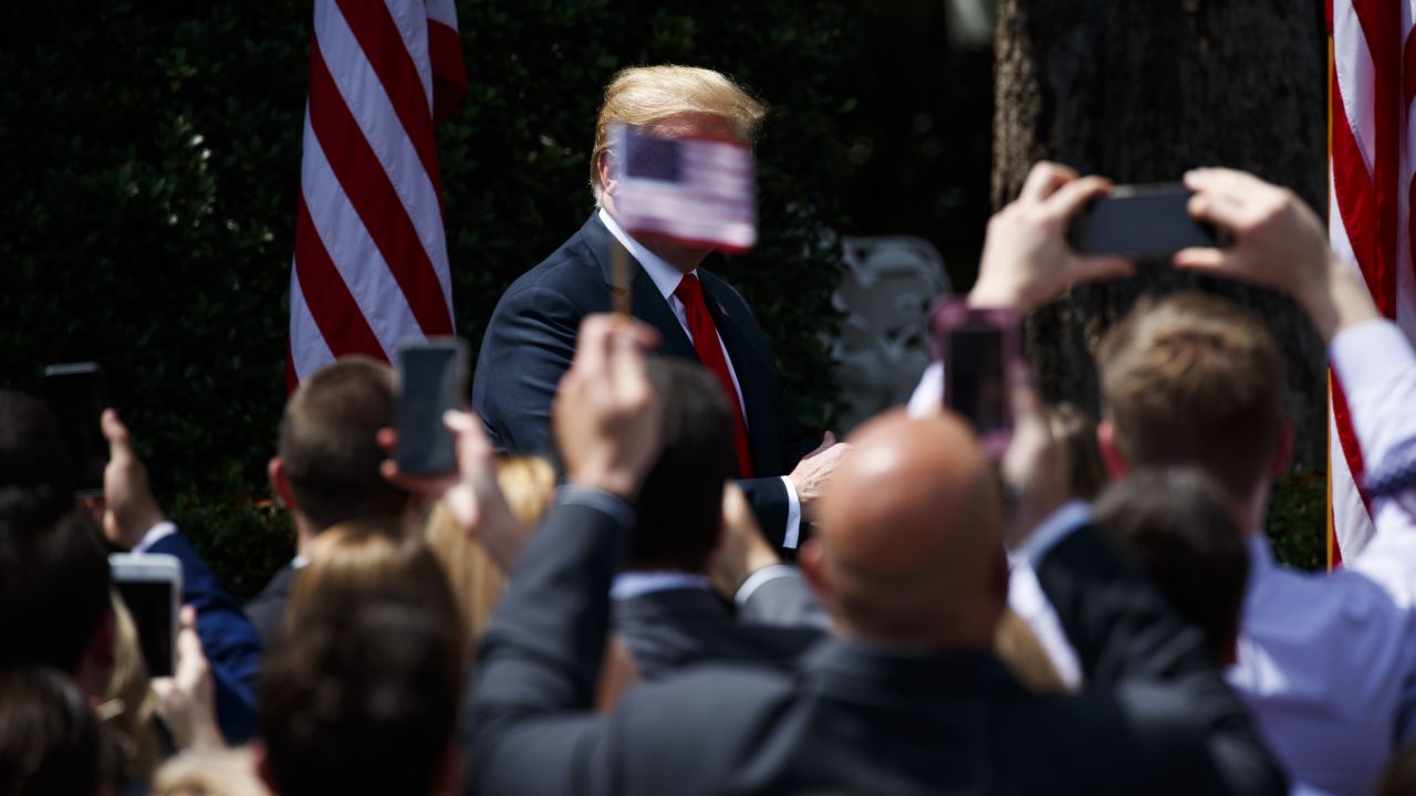 US President Donald Trump arrives for a "Celebration of America" event at the White House on Tuesday, June 5. The event was held in lieu of a celebration for the Super Bowl champion Philadelphia Eagles. <a href="https://www.cnn.com/2018/06/04/politics/trump-eagles-nfl/index.html" target="_blank">Trump canceled that,</a> he said, after only a small group of players had decided to come. 