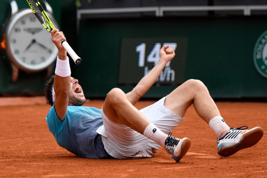 The unseeded Cecchinato, who had never previously won a round at a grand slam, beat Djokovic, the 12-time major champion and 2016 French Open winner, in four sets. 