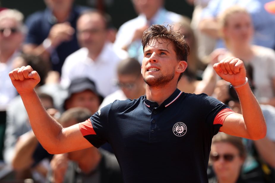 Austria's Dominic Thiem is the pretender to Rafael Nadal's claycourt throne after booking a place in his first French Open final with victory against Marco Cecchinato. 