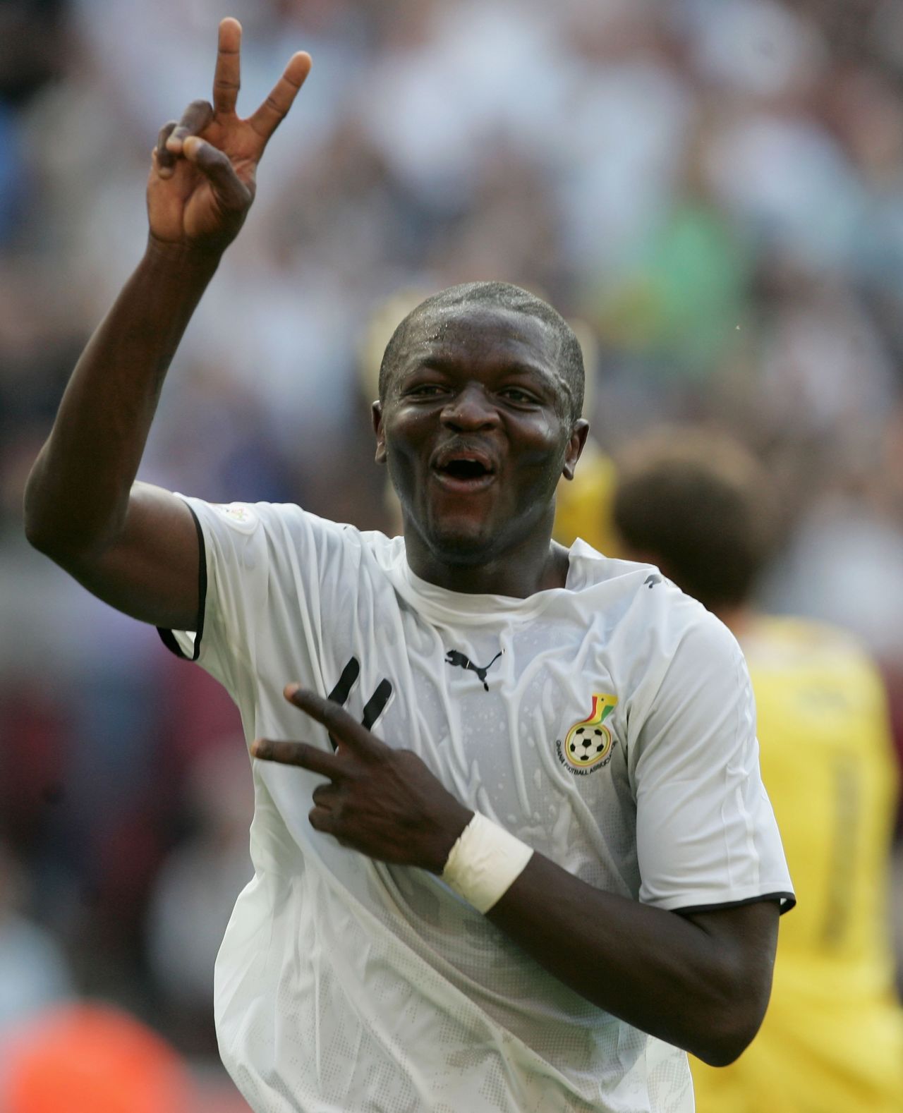 <strong>No. 4: Ghana 2-0 Czech Republic, 2006</strong> <br />A quiet upset that lives on in the hearts of Ghanians . Coming off a 2-0 disappointment at the hands of Italy, Ghana bounced back to beat the Czech Republic with goals from Asamoah Gyan and Sulley Muntari (pictured celebrating). 
