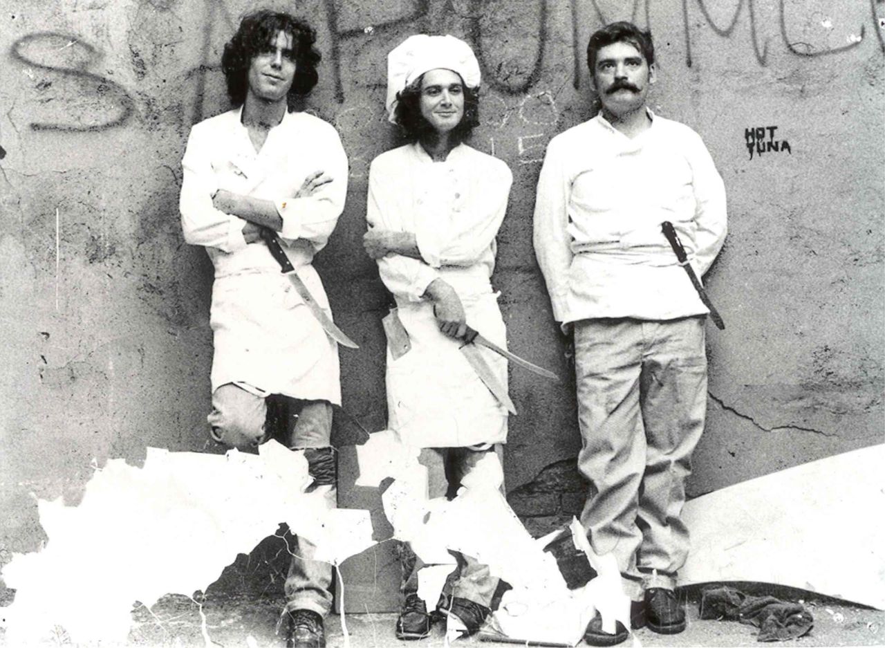 Bourdain, left, is seen in the 1970s with fellow chefs in Provincetown, Massachusetts. He later went to culinary school before working at various restaurants in New York City.