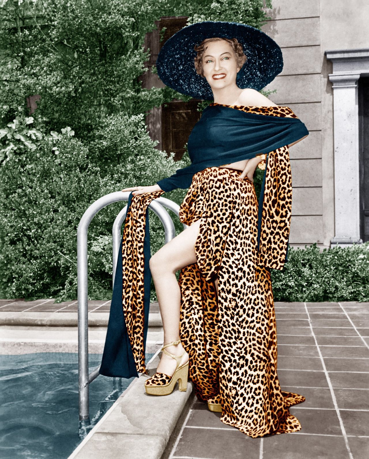 Gloria Swanson wears an outfit designed by Edith Head in the 1950s.