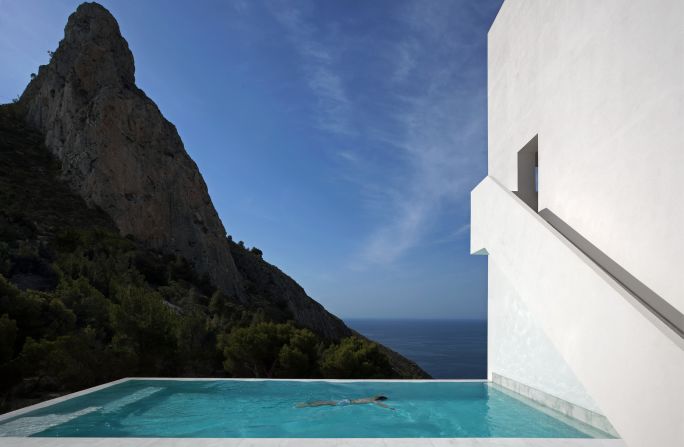 An infinity pool at a house designed by Fran Silvestre Arquitectos in Alicante, Spain. 