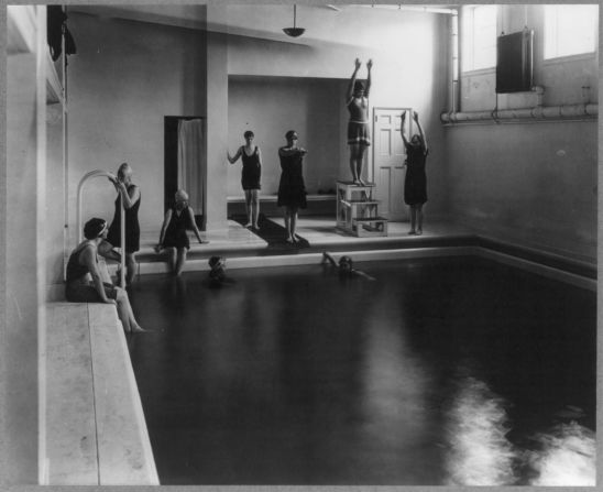 A swimming pool at the Mount Vernon Seminary and College, a women's college in Washington, D.C. now part of George Washington University.