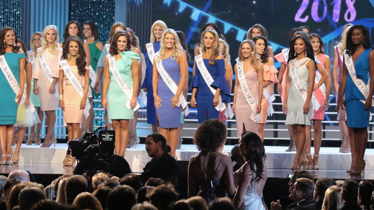 Participants in the 2018 Miss America competition on September 10, 2017, in Atlantic City. 