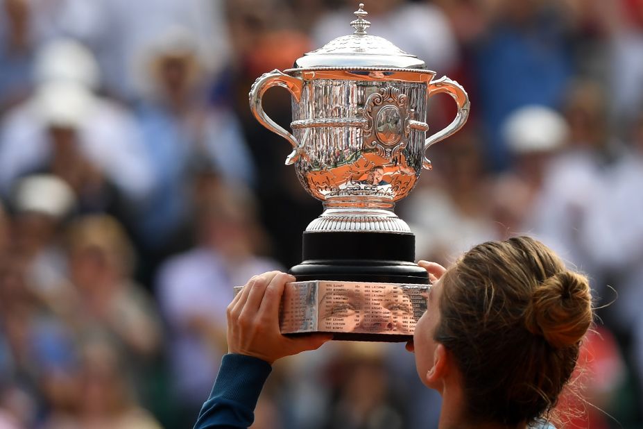 Halep finally got her name on the trophy, 10 years after winning the junior title at Roland Garros. 