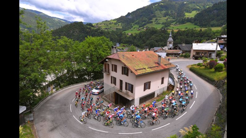 Cyclists compete in the Critérium du Dauphiné Libéré in the south of France on Saturday, June 9.
