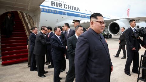 Kim Jong Un arrived in Singapore on an Air China plane.