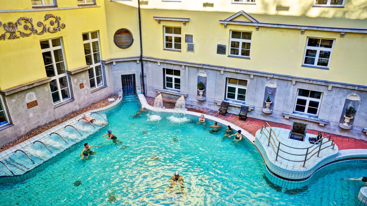 The Lukács Baths feature both indoor and outdoor pools.