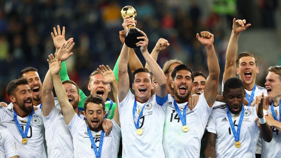 Germany lifts the FIFA Confederations Cup trophy in 2017