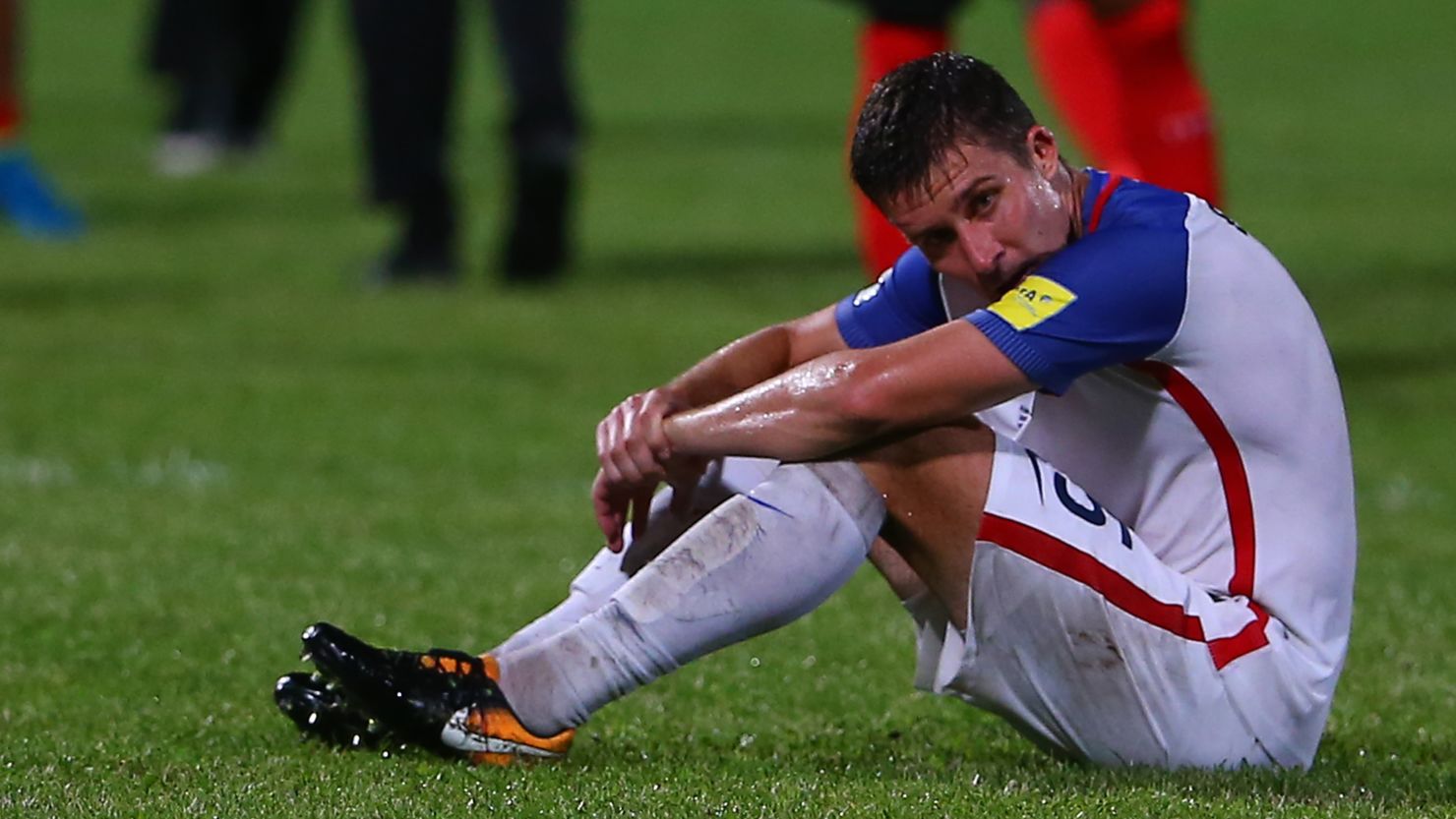 Matt Besler of the US after the team's loss to Trinidad and Tobago during the FIFA World Cup Qualifier match