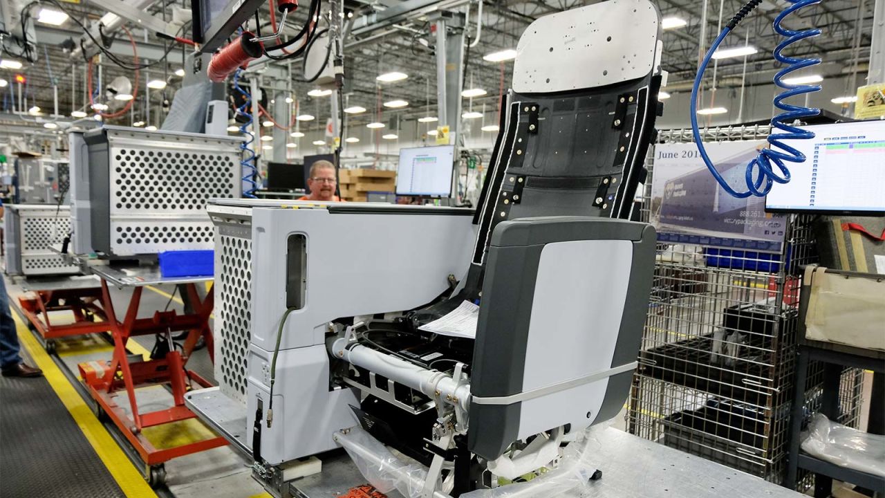 <strong>Fly the throne: </strong>The skeleton of Singapore Airlines' newest seat: the solo "thrones" located in the rear of the Airbus A350-900 ULR. 
