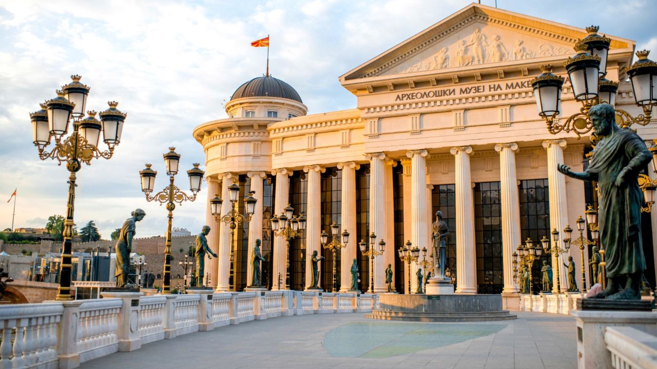 This is the Archaeological Museum of Macedonia, which is in the capital, Skopje.