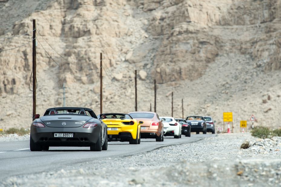 An Arabian Gazelles convoy heading out of the city for a drive.