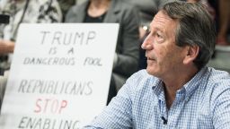 HILTON HEAD, SC - MARCH 18: Rep. Mark Sanford (R-SC) waits for his introduction during a town hall meeting March 18, 2017 in Hilton Head, South Carolina. Protestors have been showing up in large numbers to congressional town hall meetings across the nation. (Photo by Sean Rayford/Getty Images)