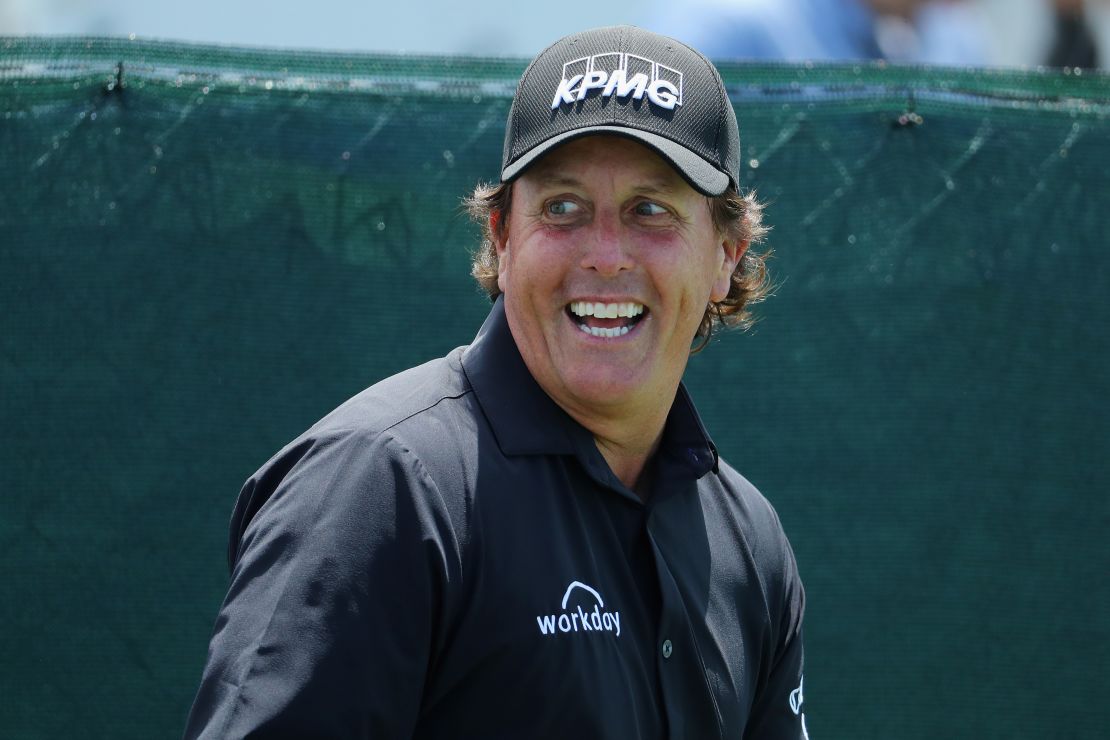 Phil Mickelson is bidding to win the career grand slam at Shinnecock Hills. 