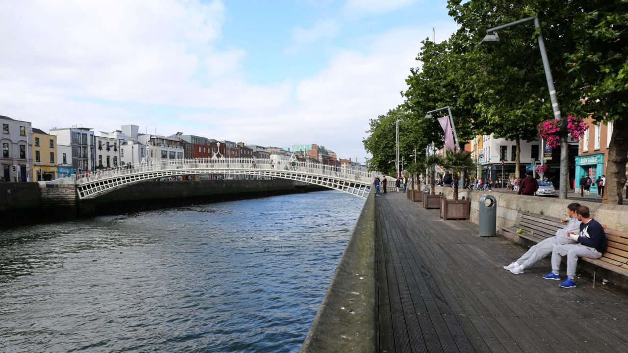 The  Ha'penny Bridge is a signature symbol of Dublin, Ireland. Like almost all of Europe, Ireland is at the CDC's Level 4.