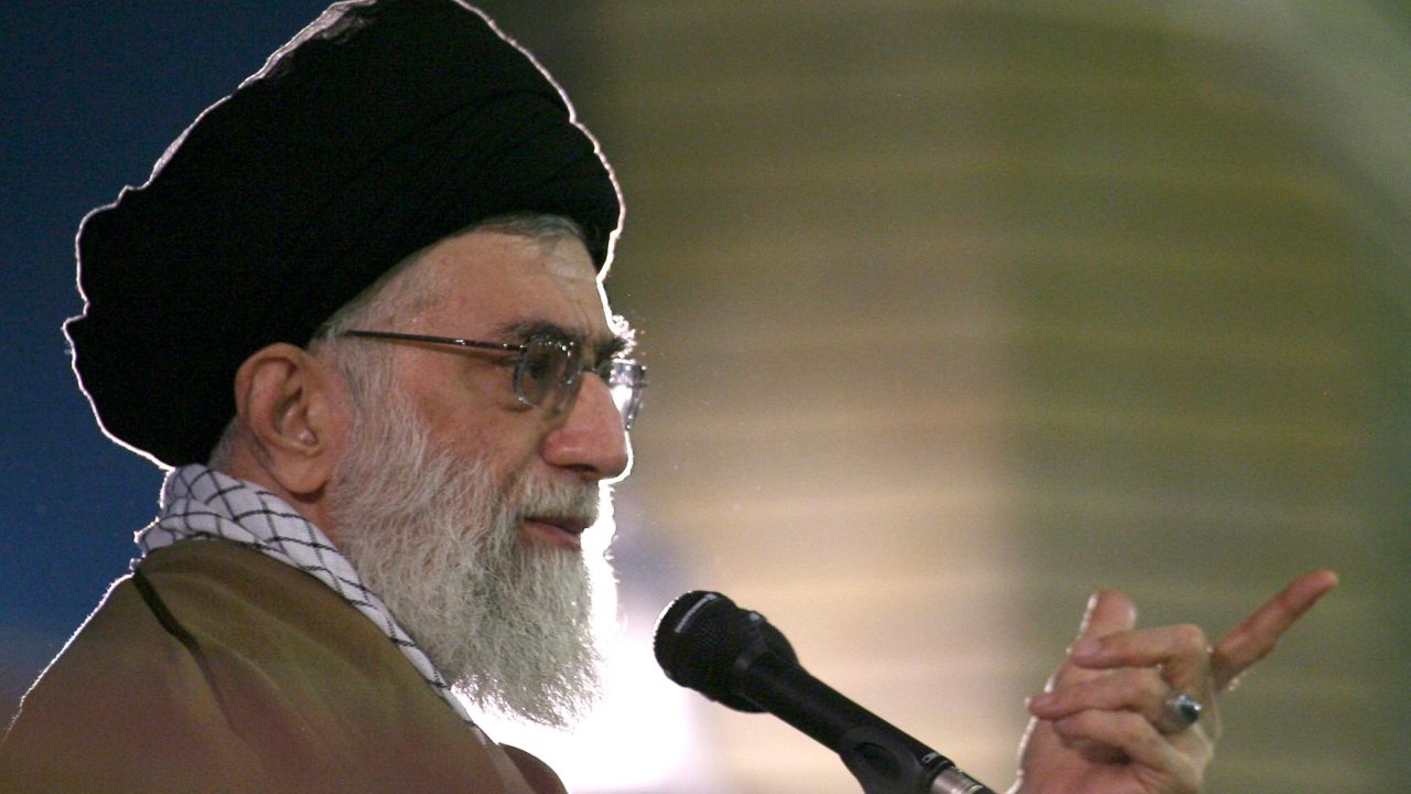 Iran's supreme leader Ayatollah Ali Khamenei speaks to Iranian Air Force commanders in Tehran, 08 February 2007. Khamanei vowed today the Islamic republic would hit back at US interests worldwide if attacked, amid mounting tension with the West over its nuclear programme. (AFP/Getty Images)
