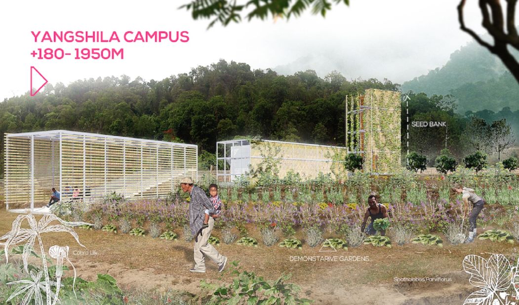 The Yangshila campus (590ft to 6390ft) has been designed to have vertical gardens and seed banks to help secure food supply when there are landslides. Vertical University has already piloted the outdoor education program with sixth graders in Yangshila, taking students out of school a day a week to teach them about the water cycle, recycling and other issues. <br />