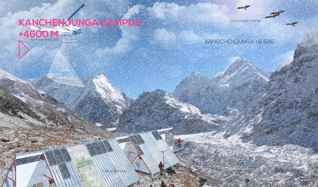 In Lelep (15,091ft) and within view of the world's third tallest peak, Kanchenjunga, the campus will generate data about what is happening to glaciers and demonstrate how to confront <a href="http://www.cnn.com/2009/TECH/science/10/05/himalayas.glacier.conflict/index.html">glacial lake outburst floods</a>. Vertical University estimates that all campuses will completed within three to five years, costing between $1.5 and $2 million. The project is dependent on crowdfunding. 